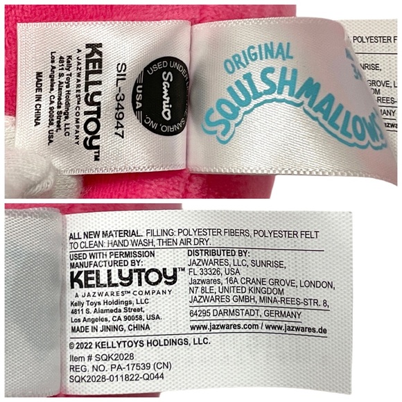 SQUISHMALLOWS 8" Hello Kitty & Friends Love Squad Hello Kitty Pink Heart Dress - Picture 6 of 8